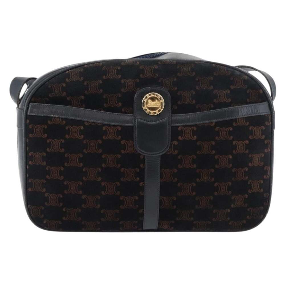 Celine Macadam Medallion Shoulder Bag Black